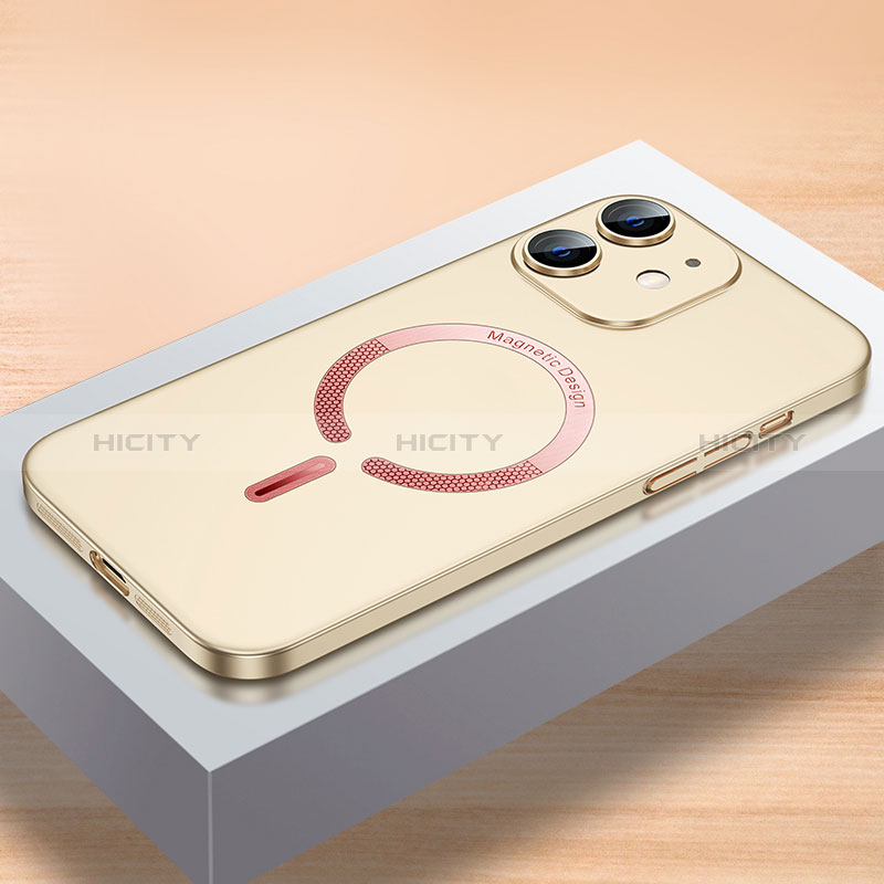 Apple iPhone 12 Mini用ハードケース プラスチック 質感もマット カバー Mag-Safe 磁気 Magnetic QC1 アップル ゴールド