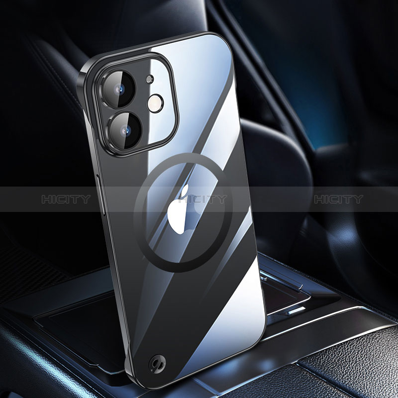 Apple iPhone 12 Mini用ハードカバー クリスタル クリア透明 Mag-Safe 磁気 Magnetic QC1 アップル ブラック