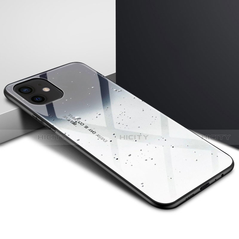 Apple iPhone 12 Mini用ハイブリットバンパーケース クリア透明 プラスチック 鏡面 カバー N01 アップル 