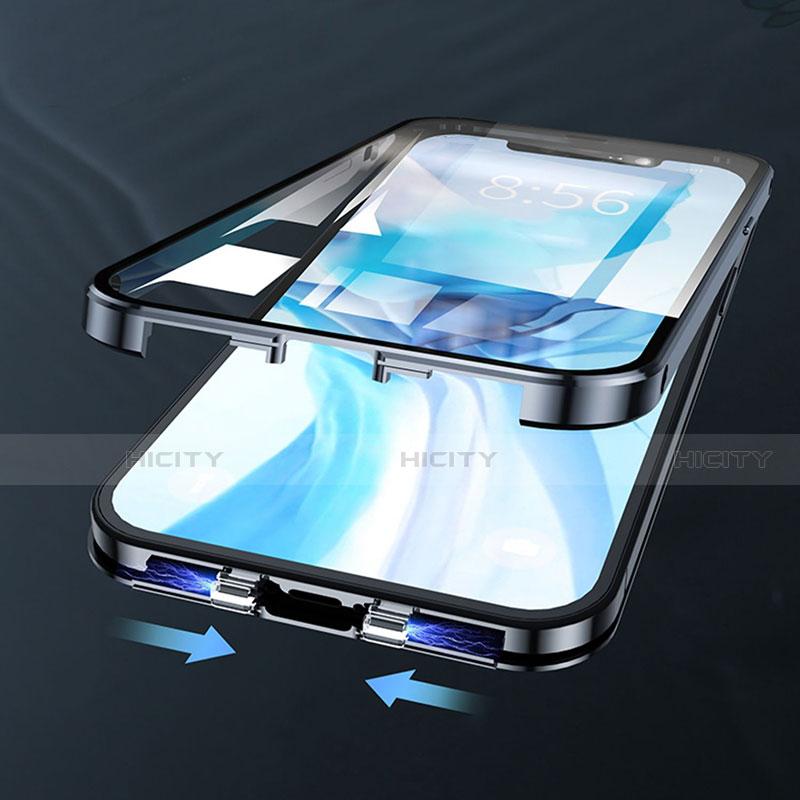 Apple iPhone 12 Mini用ケース 高級感 手触り良い アルミメタル 製の金属製 360度 フルカバーバンパー 鏡面 カバー N01 アップル 