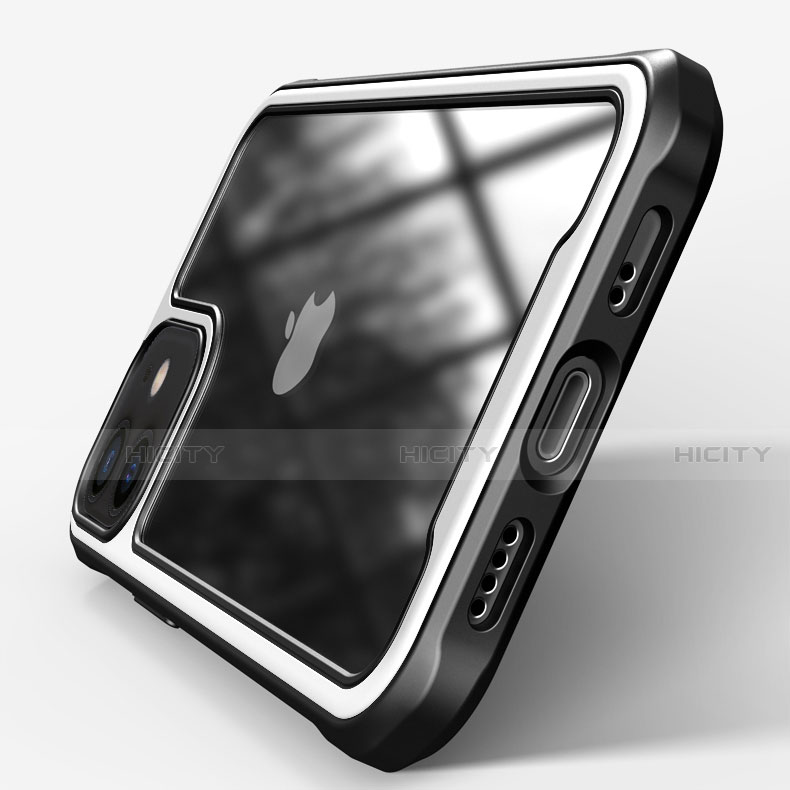 Apple iPhone 12 Mini用ハイブリットバンパーケース クリア透明 プラスチック 鏡面 カバー M03 アップル 