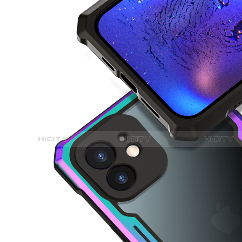 Apple iPhone 12 Mini用ケース 高級感 手触り良い アルミメタル 製の金属製 360度 フルカバーバンパー 鏡面 カバー アップル 