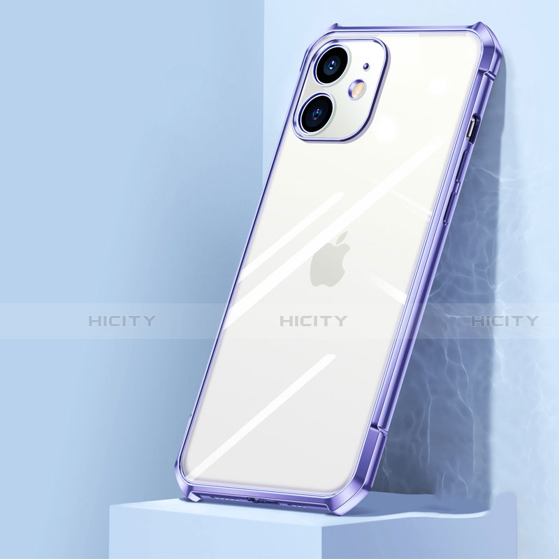 Apple iPhone 12 Mini用ハイブリットバンパーケース クリア透明 プラスチック 鏡面 カバー H02 アップル 