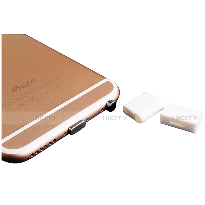 Apple iPhone 12 Mini用アンチ ダスト プラグ キャップ ストッパー Lightning USB J02 アップル ブラック