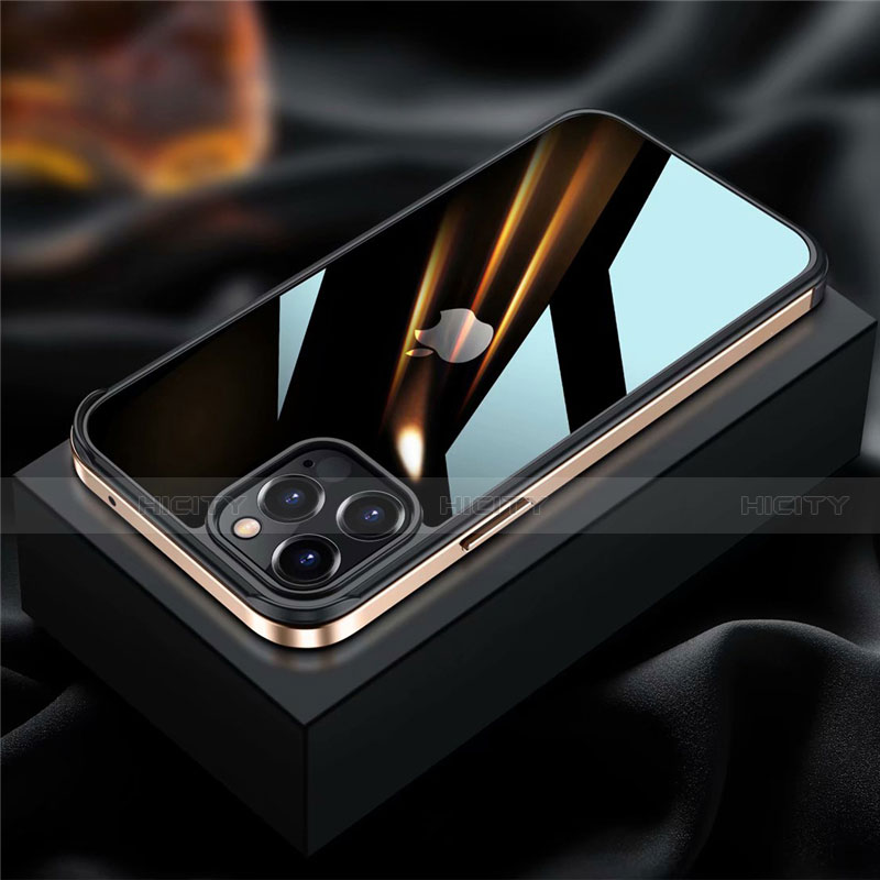 Apple iPhone 12 Pro用ケース 高級感 手触り良い アルミメタル 製の金属製 バンパー カバー アップル ゴールド