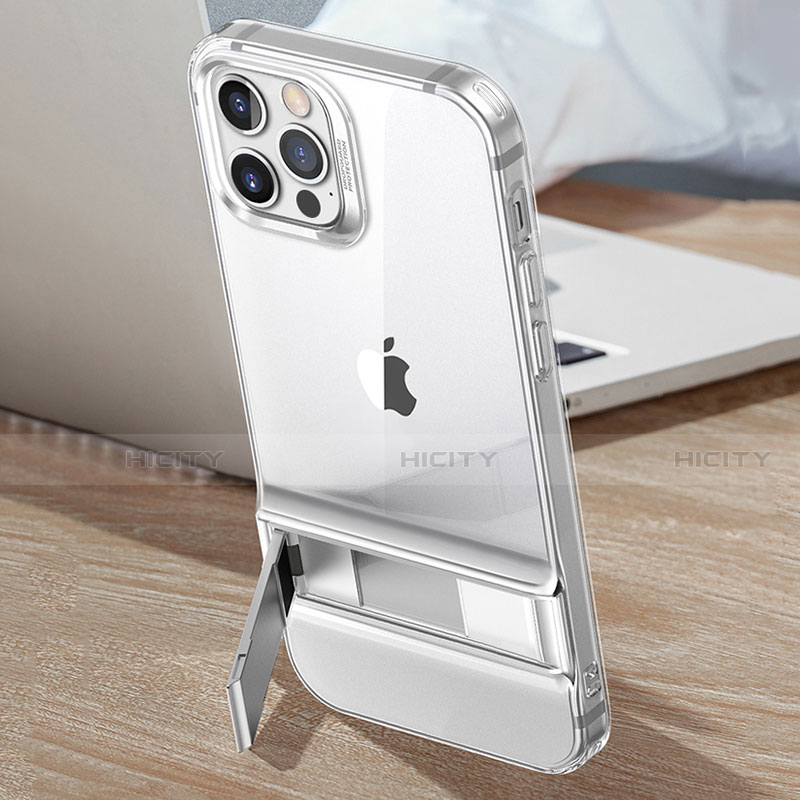 Apple iPhone 12 Pro用極薄ソフトケース シリコンケース 耐衝撃 全面保護 クリア透明 アンドサポート アップル レッド