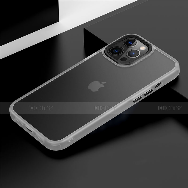 Apple iPhone 12 Pro用ハイブリットバンパーケース プラスチック 兼シリコーン カバー N01 アップル ホワイト