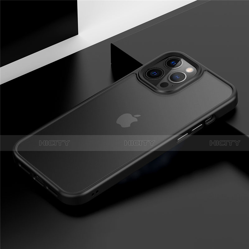 Apple iPhone 12 Pro用ハイブリットバンパーケース プラスチック 兼シリコーン カバー N01 アップル ブラック