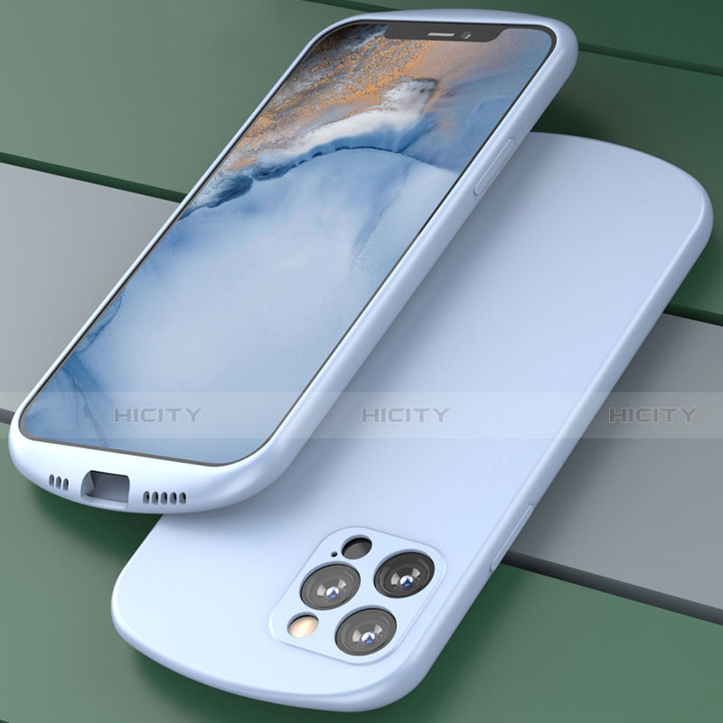 Apple iPhone 12 Pro用360度 フルカバー極薄ソフトケース シリコンケース 耐衝撃 全面保護 バンパー N01 アップル ラベンダー