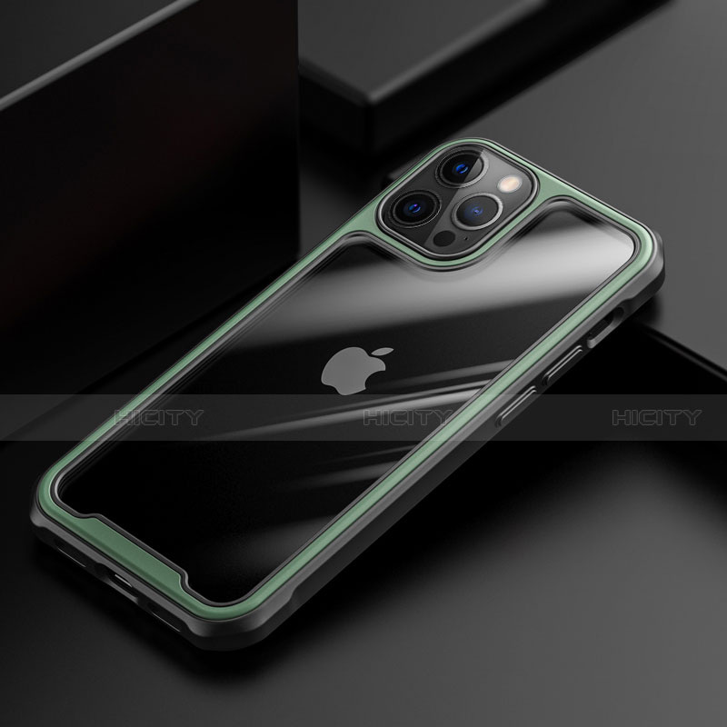 Apple iPhone 12 Pro用ハイブリットバンパーケース クリア透明 プラスチック 鏡面 カバー M03 アップル 