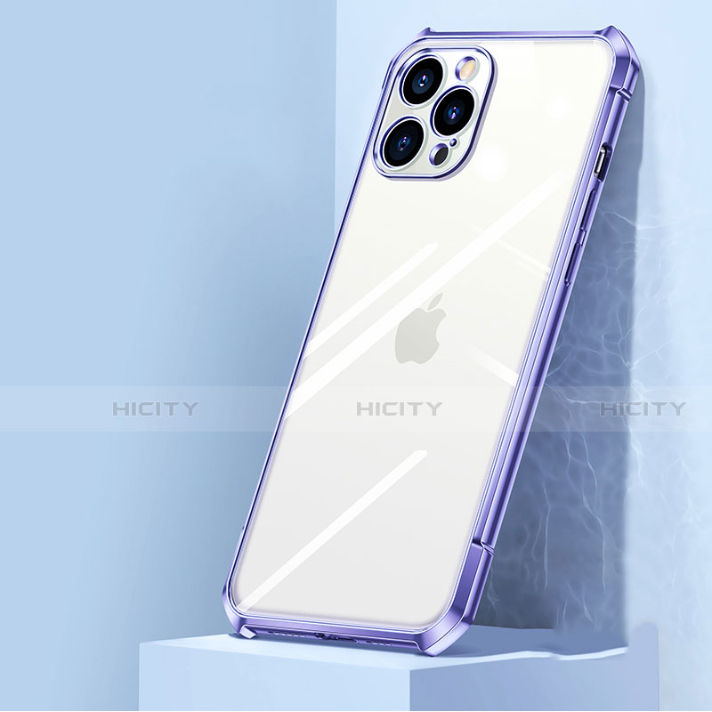 Apple iPhone 12 Pro用ハイブリットバンパーケース クリア透明 プラスチック 鏡面 カバー H02 アップル 