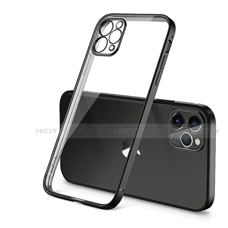 Apple iPhone 12 Pro Max用極薄ソフトケース シリコンケース 耐衝撃 全面保護 クリア透明 H01 アップル ブラック