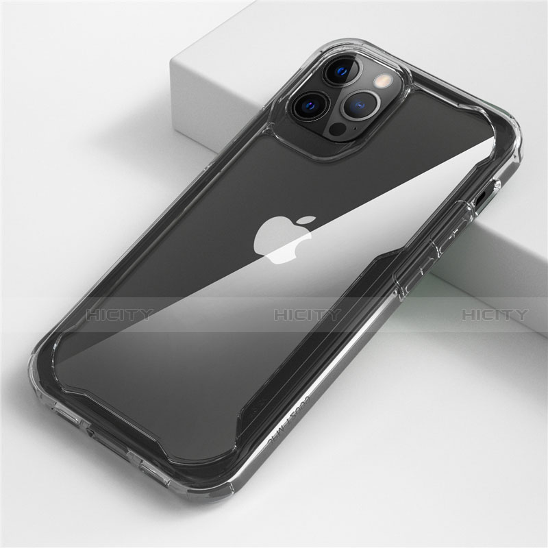Apple iPhone 12 Pro Max用ハイブリットバンパーケース クリア透明 プラスチック 鏡面 カバー M01 アップル クリア