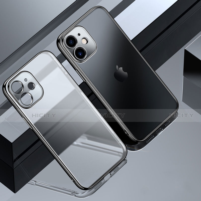 Apple iPhone 12 Pro Max用極薄ソフトケース シリコンケース 耐衝撃 全面保護 クリア透明 S01 アップル ブラック