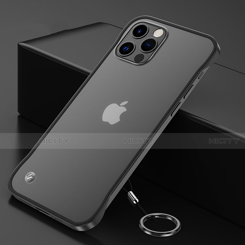 Apple iPhone 12 Pro Max用ハードカバー クリスタル クリア透明 N01 アップル ブラック