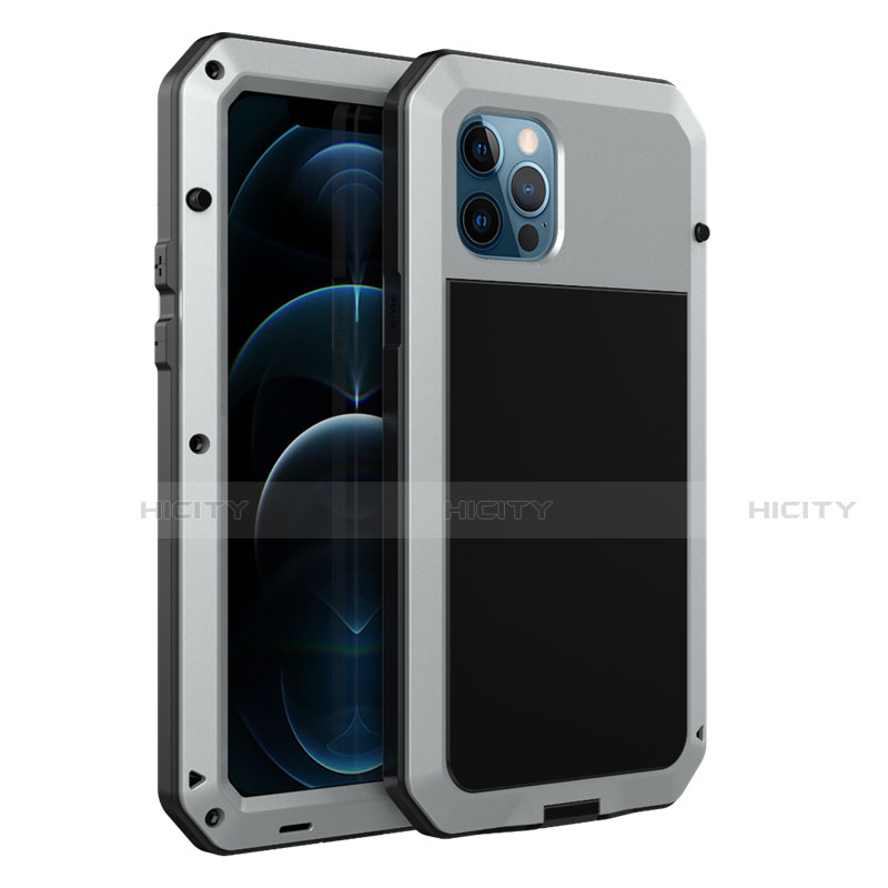 Apple iPhone 12 Pro Max用ケース 高級感 手触り良い アルミメタル 製の金属製 カバー N01 アップル シルバー