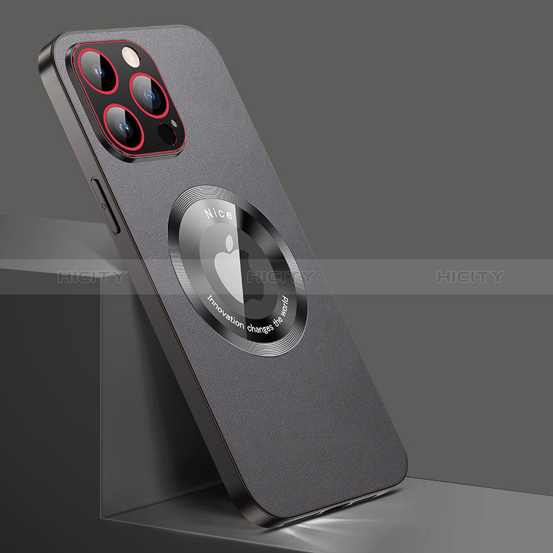 Apple iPhone 12 Pro Max用ケース 高級感 手触り良いレザー柄 Mag-Safe 磁気 Magnetic QC1 アップル 