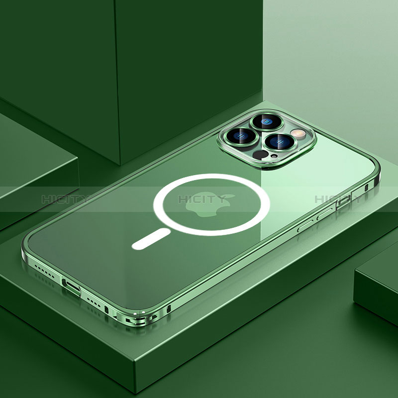 Apple iPhone 12 Pro Max用ケース 高級感 手触り良い メタル兼プラスチック バンパー Mag-Safe 磁気 Magnetic QC3 アップル 