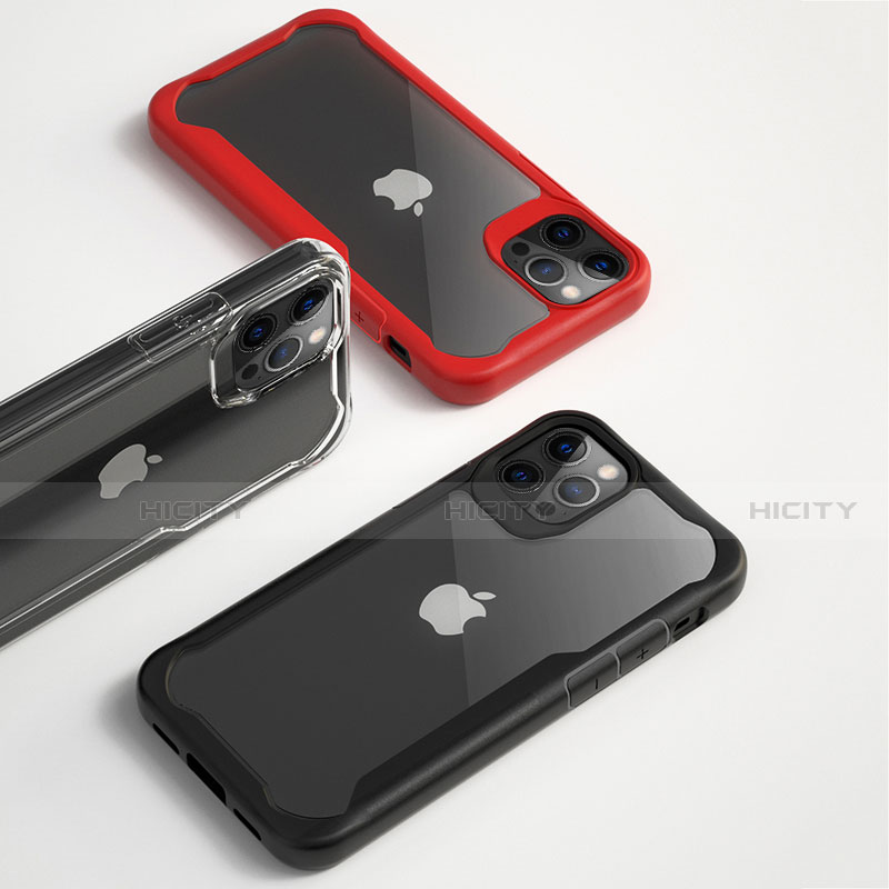 Apple iPhone 12 Pro Max用ハイブリットバンパーケース クリア透明 プラスチック 鏡面 カバー M01 アップル 