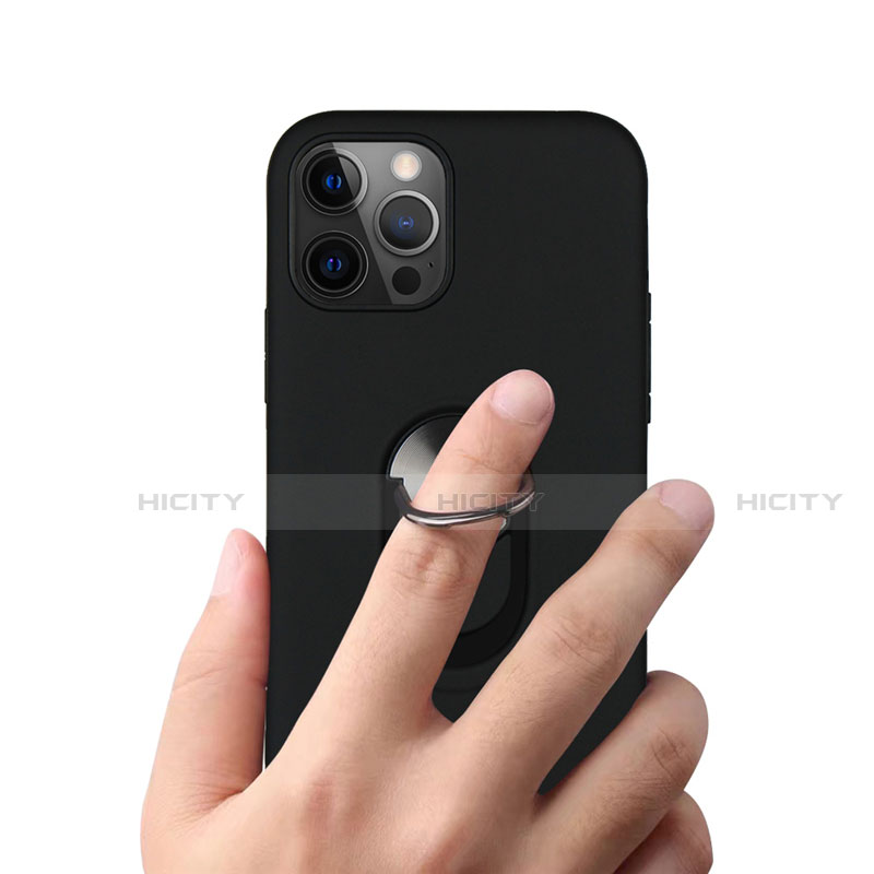 Apple iPhone 12 Pro Max用ハイブリットバンパーケース プラスチック アンド指輪 マグネット式 S06 アップル 