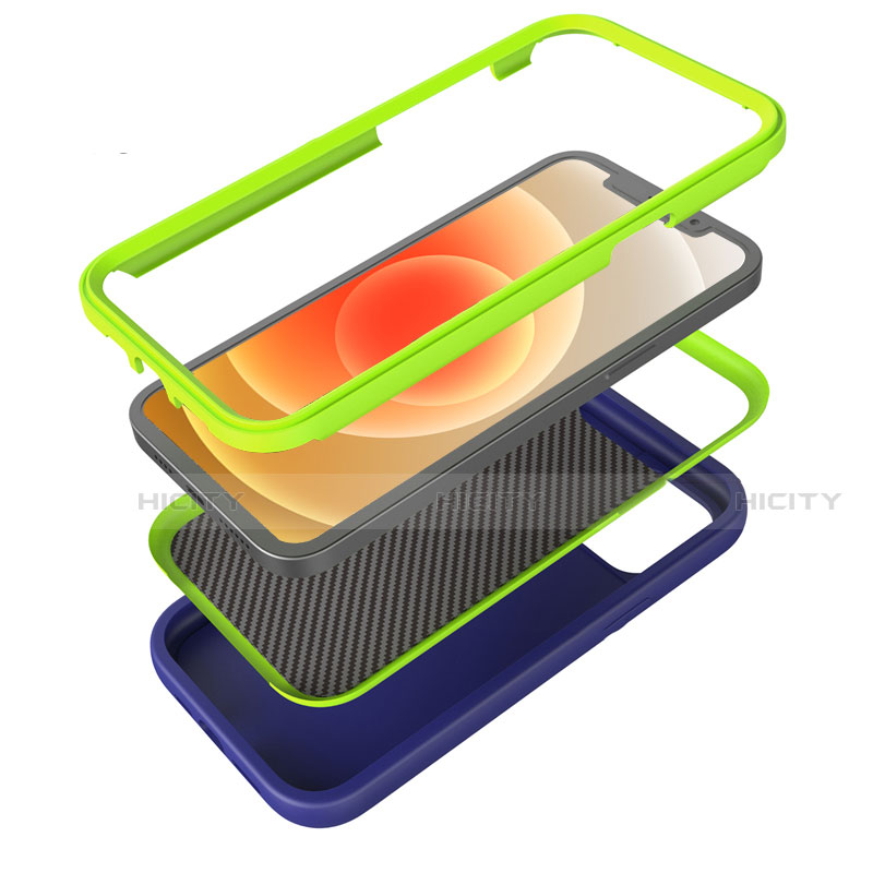 Apple iPhone 12 Pro Max用ハイブリットバンパーケース プラスチック 兼シリコーン カバー 前面と背面 360度 フル R01 アップル 