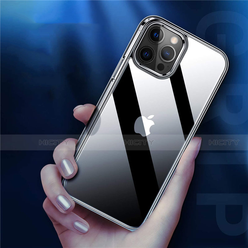 Apple iPhone 12 Pro Max用ハイブリットバンパーケース クリア透明 プラスチック 鏡面 カバー H04 アップル 