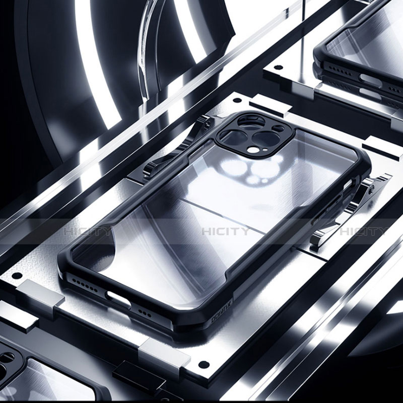 Apple iPhone 12 Pro Max用ハイブリットバンパーケース クリア透明 プラスチック 鏡面 カバー H03 アップル 
