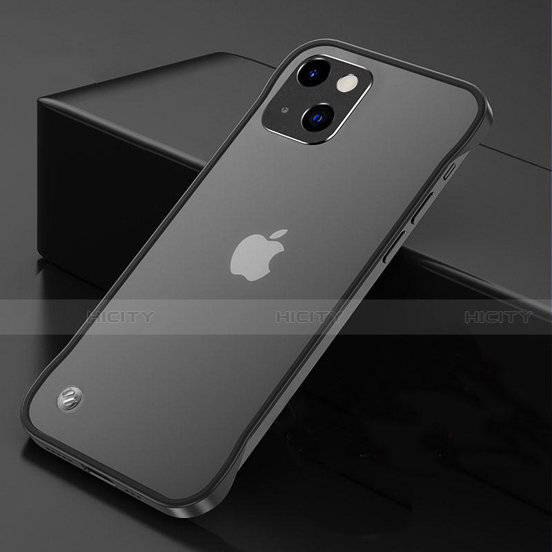 Apple iPhone 13用ハードカバー クリスタル クリア透明 H06 アップル ブラック