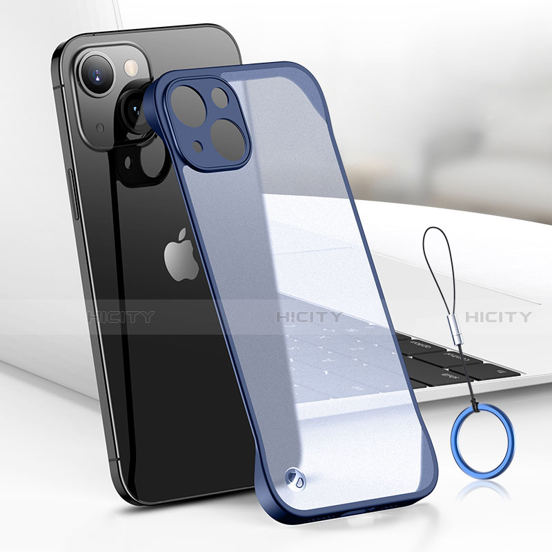 Apple iPhone 13用ハードカバー クリスタル クリア透明 H03 アップル ネイビー