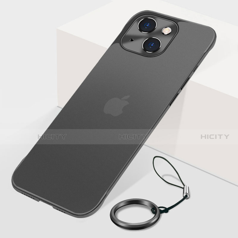 Apple iPhone 13用ハードカバー クリスタル クリア透明 H07 アップル ブラック
