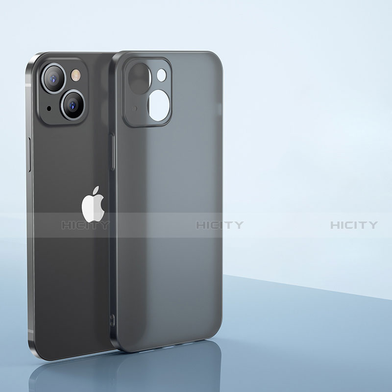 Apple iPhone 13用極薄ケース クリア透明 プラスチック 質感もマットU01 アップル グレー