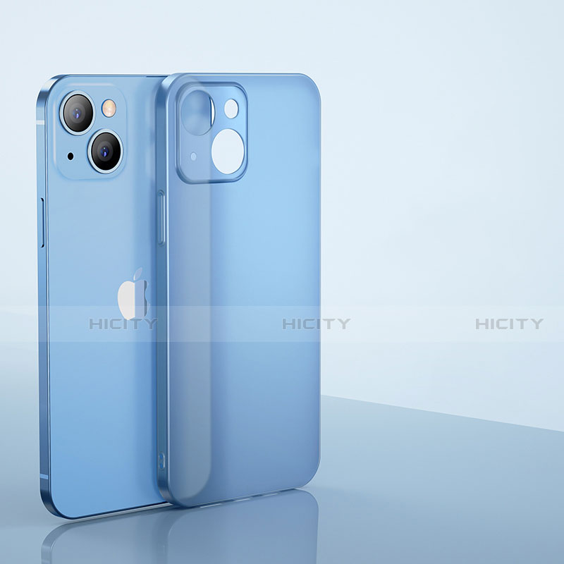Apple iPhone 13用極薄ケース クリア透明 プラスチック 質感もマットU01 アップル ネイビー
