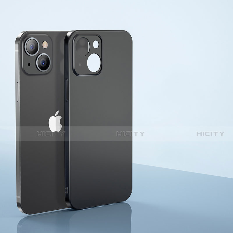 Apple iPhone 13用極薄ケース クリア透明 プラスチック 質感もマットU01 アップル ブラック