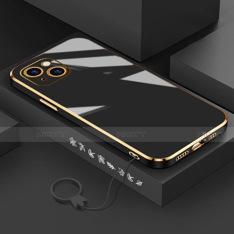 Apple iPhone 13用極薄ソフトケース シリコンケース 耐衝撃 全面保護 S03 アップル ブラック