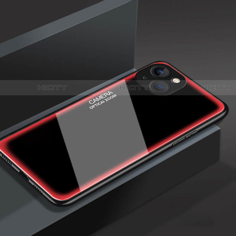 Apple iPhone 13用ハイブリットバンパーケース プラスチック 鏡面 カバー M01 アップル ピンク