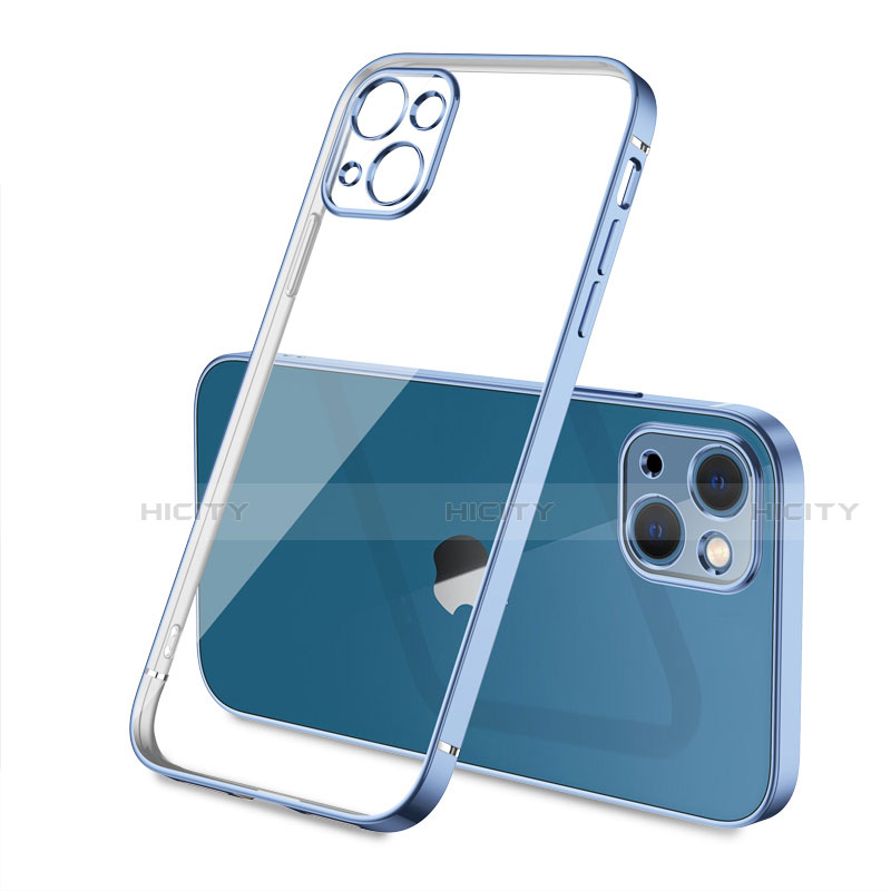 Apple iPhone 13用極薄ソフトケース シリコンケース 耐衝撃 全面保護 クリア透明 H04 アップル ネイビー