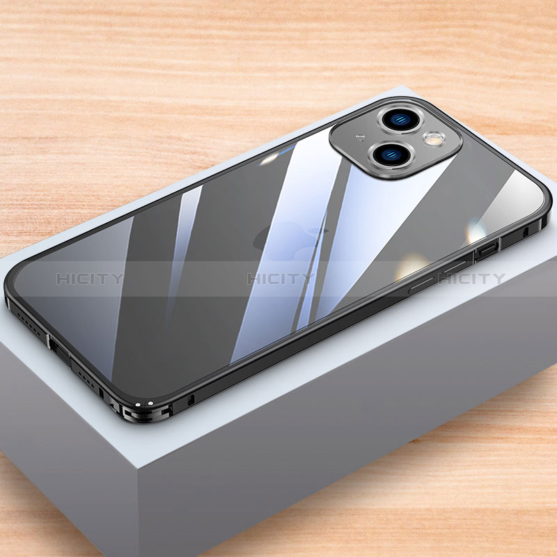 Apple iPhone 13用ケース 高級感 手触り良い アルミメタル 製の金属製 バンパー カバー LK1 アップル ブラック