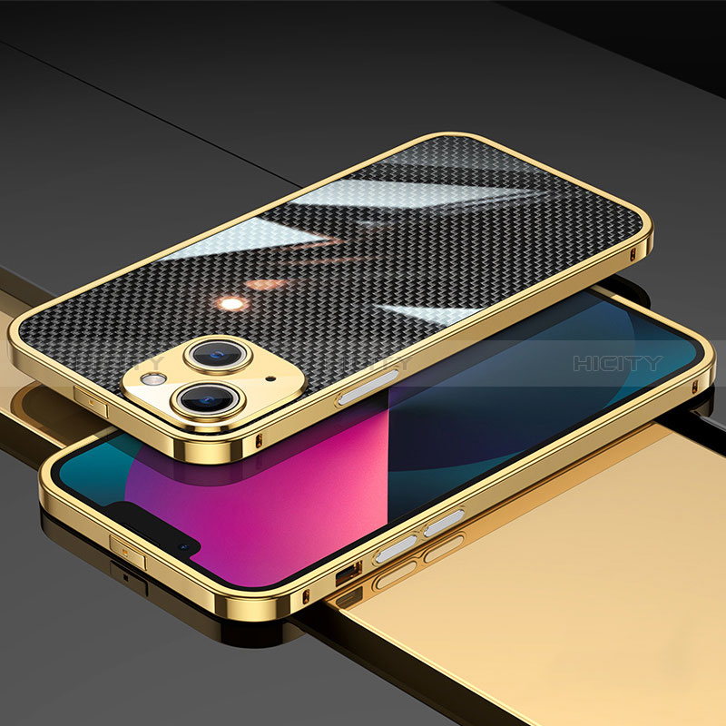 Apple iPhone 13用ケース 高級感 手触り良い アルミメタル 製の金属製 バンパー カバー JL1 アップル ゴールド