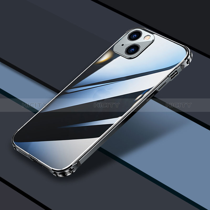 Apple iPhone 13用ケース 高級感 手触り良い メタル兼プラスチック バンパー JL3 アップル ブラック