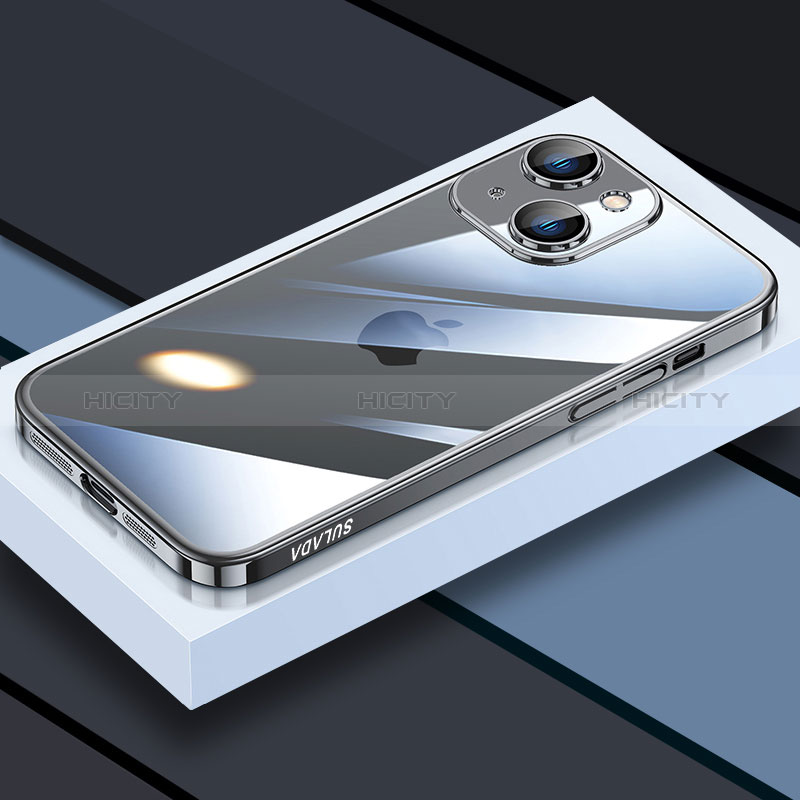 Apple iPhone 13用極薄ソフトケース シリコンケース 耐衝撃 全面保護 クリア透明 LD4 アップル ブラック