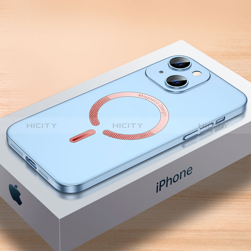 Apple iPhone 13用ハードケース プラスチック 質感もマット カバー Mag-Safe 磁気 Magnetic QC1 アップル ブルー