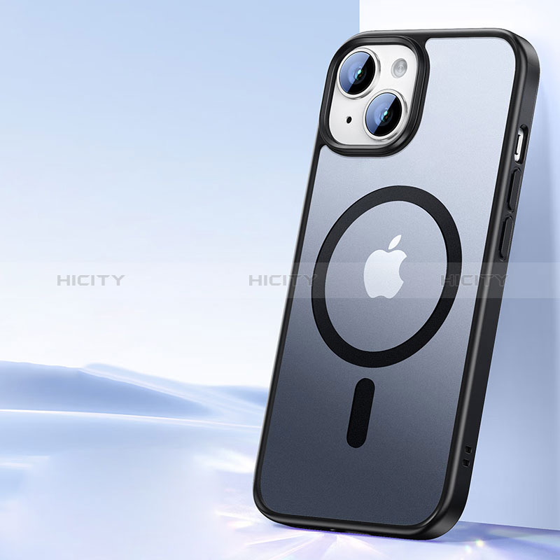 Apple iPhone 13用極薄ソフトケース シリコンケース 耐衝撃 全面保護 クリア透明 カバー Mag-Safe 磁気 Magnetic XD5 アップル ブラック