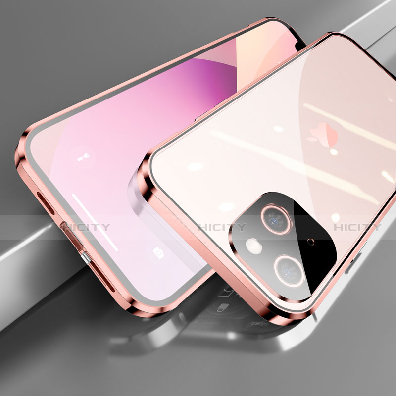 Apple iPhone 13用ケース 高級感 手触り良い アルミメタル 製の金属製 360度 フルカバーバンパー 鏡面 カバー M05 アップル 