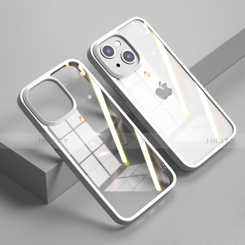 Apple iPhone 13用ハイブリットバンパーケース クリア透明 プラスチック 鏡面 カバー M04 アップル 