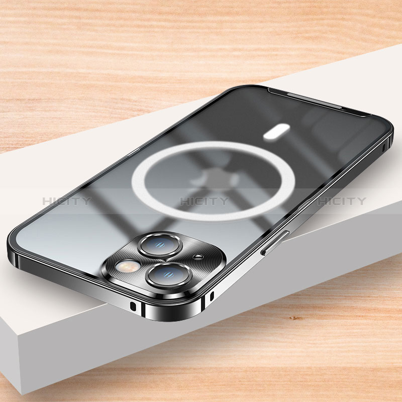 Apple iPhone 13用ケース 高級感 手触り良い メタル兼プラスチック バンパー Mag-Safe 磁気 Magnetic LK2 アップル 