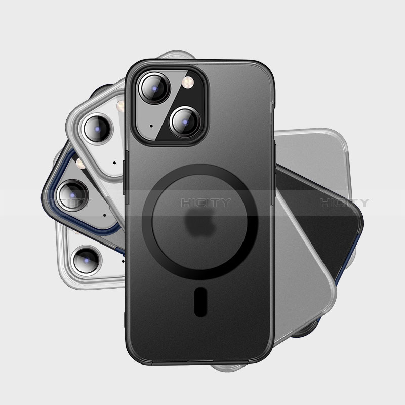 Apple iPhone 13用ハイブリットバンパーケース クリア透明 プラスチック カバー Mag-Safe 磁気 Magnetic QC1 アップル 