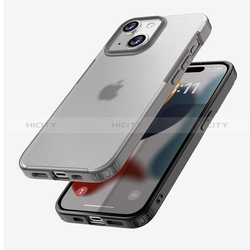 Apple iPhone 13用ハイブリットバンパーケース 透明 プラスチック カバー QC1 アップル 