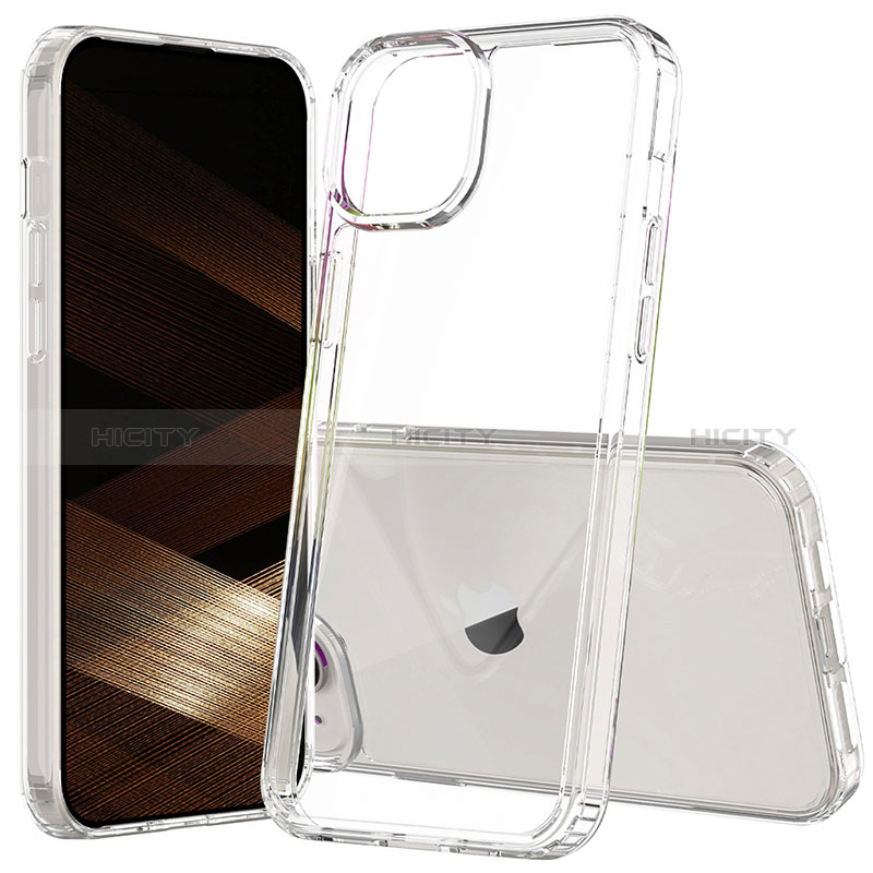 Apple iPhone 13用360度 フルカバー ハイブリットバンパーケース クリア透明 プラスチック カバー ZJ1 アップル 