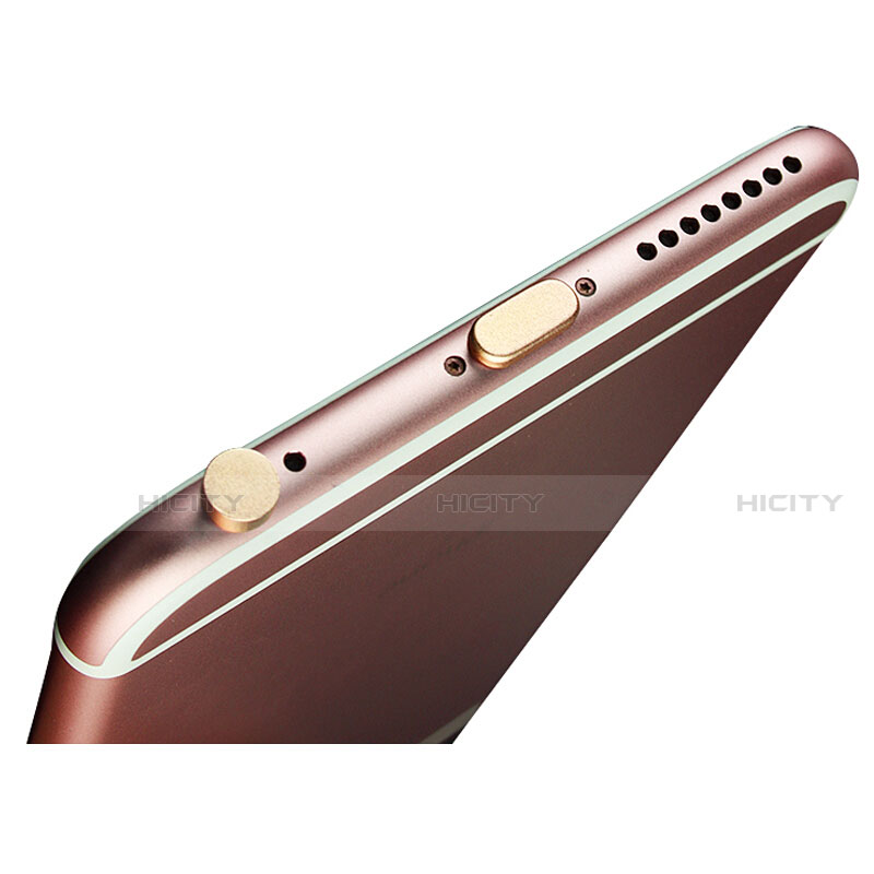 Apple iPhone 13用アンチ ダスト プラグ キャップ ストッパー Lightning USB J02 アップル ゴールド