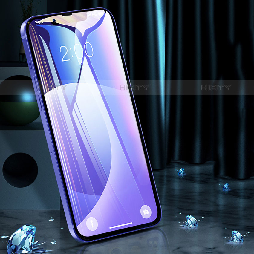 Apple iPhone 13用強化ガラス フル液晶保護フィルム アンチグレア ブルーライト F02 アップル ブラック